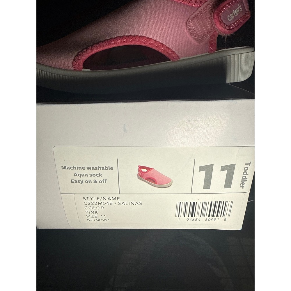 Carters Salinas Pink Aqua Sock Water Shoes Toddler Girls Size 11 CS22M04B